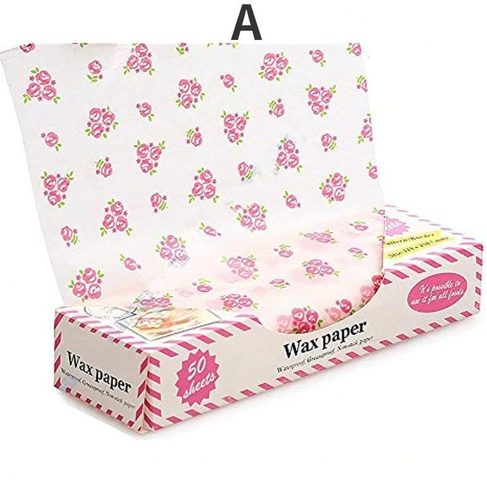 Versatile Greaseproof Wax Paper for Food Wrapping and Baking (50 Sheets)