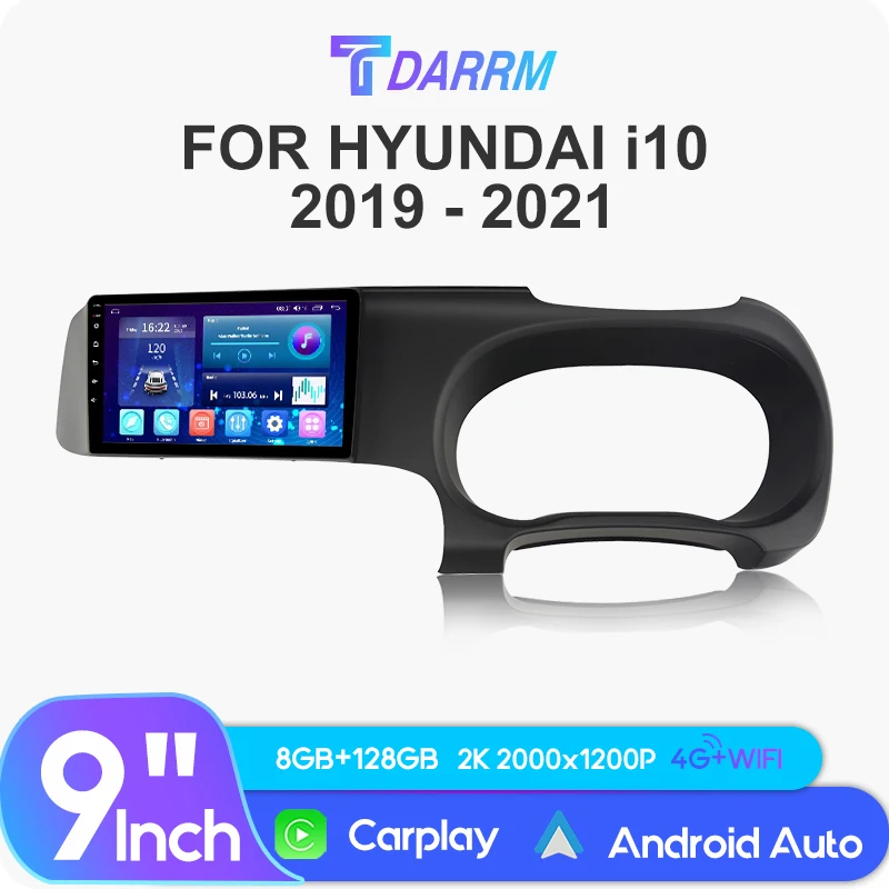 Android12 Autoradio Per Hyundai I10 2019-2021 (Destro) Carplay 2Din Wifi Wireless Navigatore Gps Car Multimedia Stereo Player