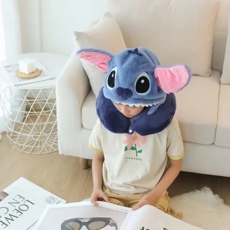 Disney Cartoon Stitch Three Eyed U-shaped Neck Pillow Office Napping Pillow Travel Plane Car U-shaped Neck Pillow Boy Girl Gift 4