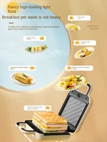 220V Electric Sandwich Maker 600w Non-stick Automatic Bread Toaster Household Electric Breakfast Baking Pan 2