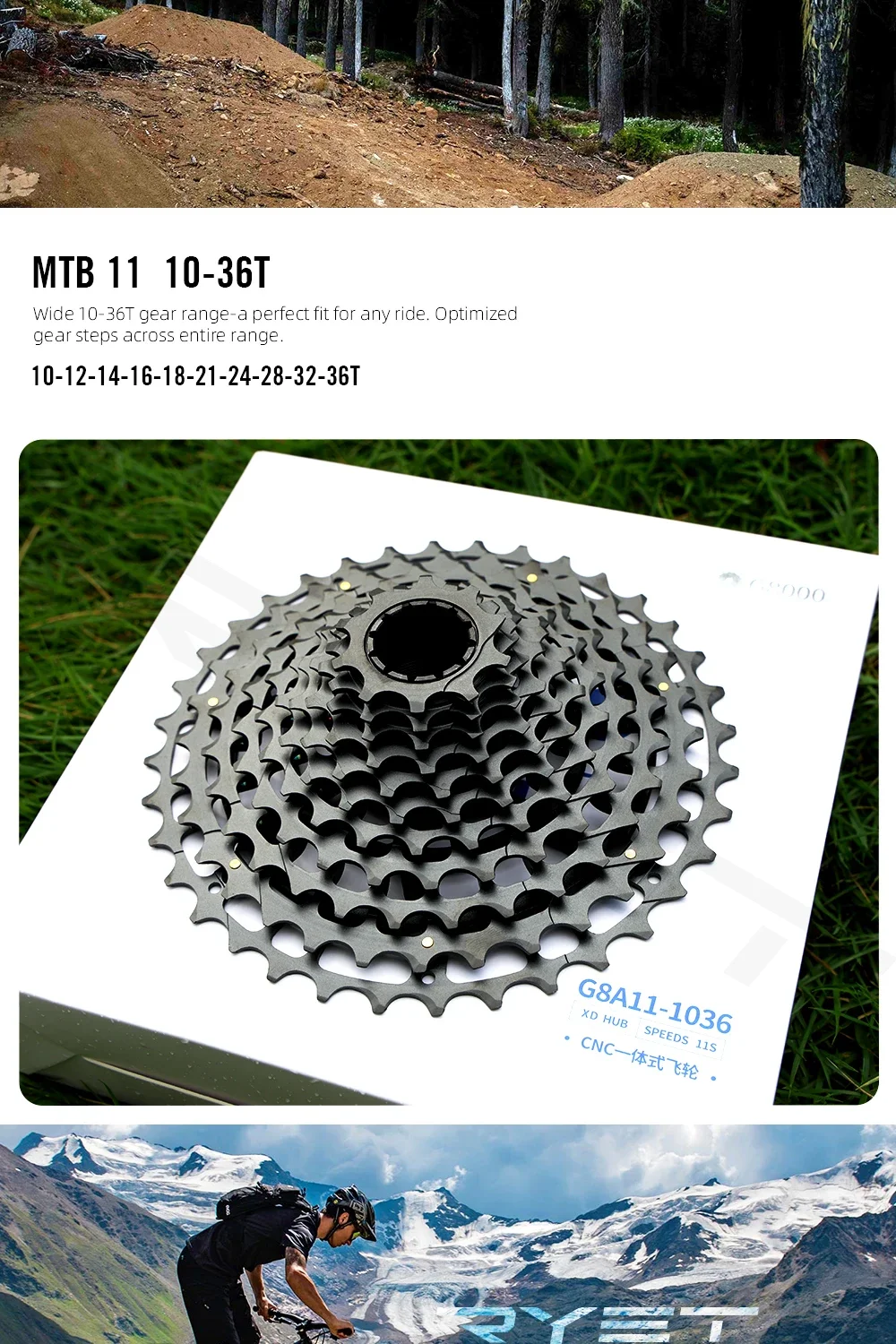 Description Picture 6 of itemSPEDAO XD Casette 11s 10-36T 11 Speed Bike Freeewheel XD Super Light CNC 285g Road Bicycle Flyweheel Ultralight 11V Cycling