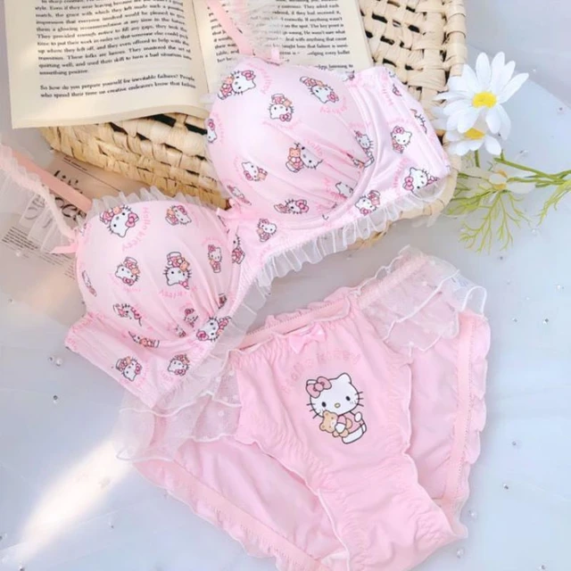 Hello Kitty Sanrio Kawaii Large Size Underwear Women's New Sweet