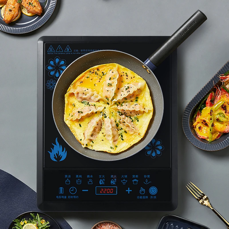 DMWD Electric Magnetic Induction Cooker 2200W Cooking Hot Pot Waterproof Panel Small Hot Pot Stove Hotpot Oven Cooktop 220V