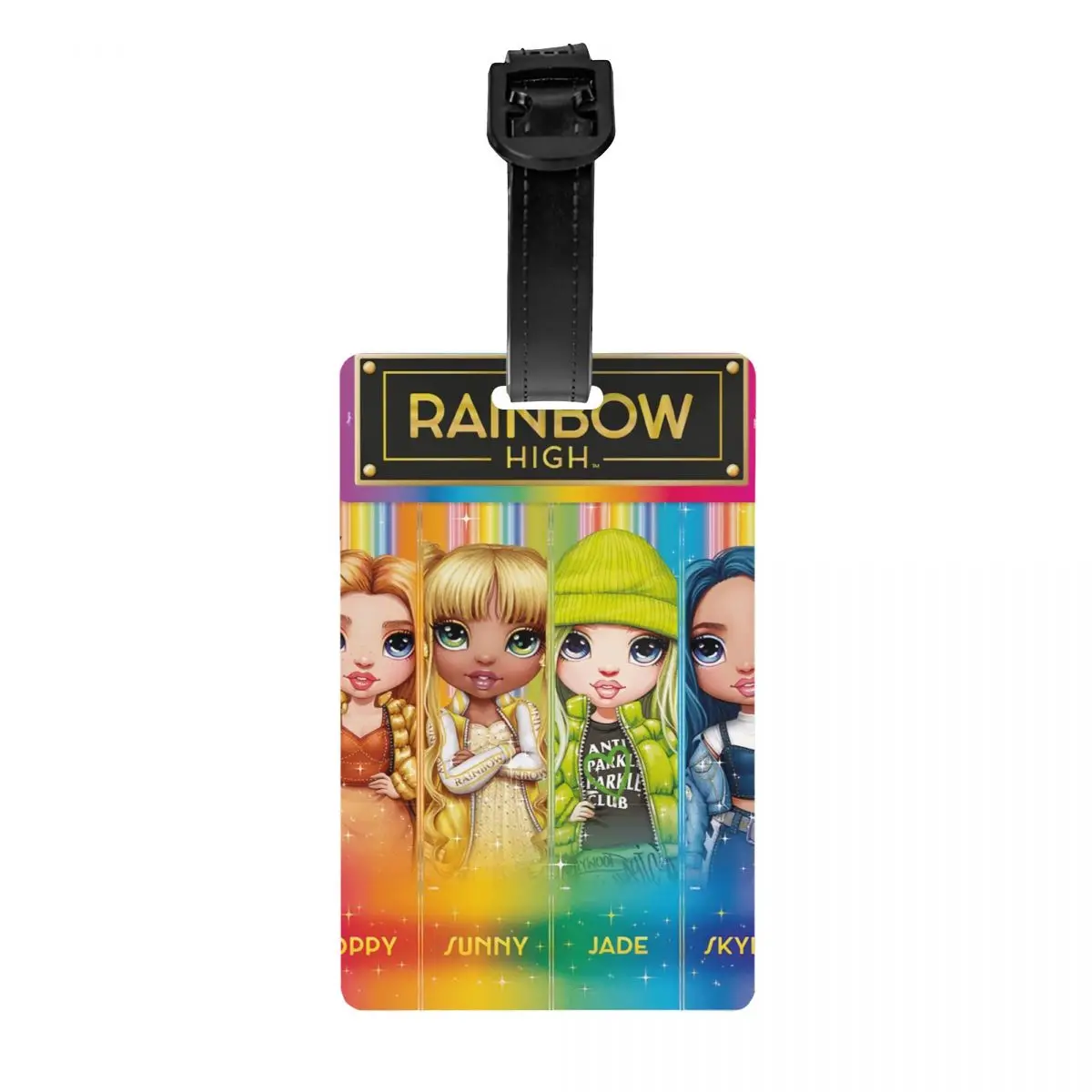 

Custom Rainbow High Characters Luggage Tag With Name Card Anime Cartoon Privacy Cover ID Label for Travel Bag Suitcase