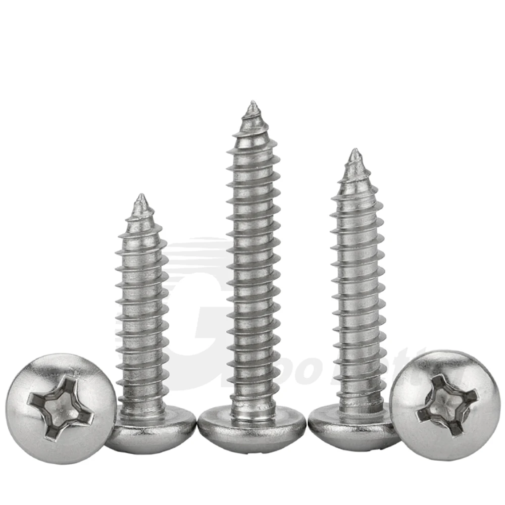 

2/5/10Pcs Phillips Recessed Truss Head Self-tapping Screws M4.2 M5 M5.5 M6 M8 304 Stainless Steel Cross Pan Head Screw Wood Bolt