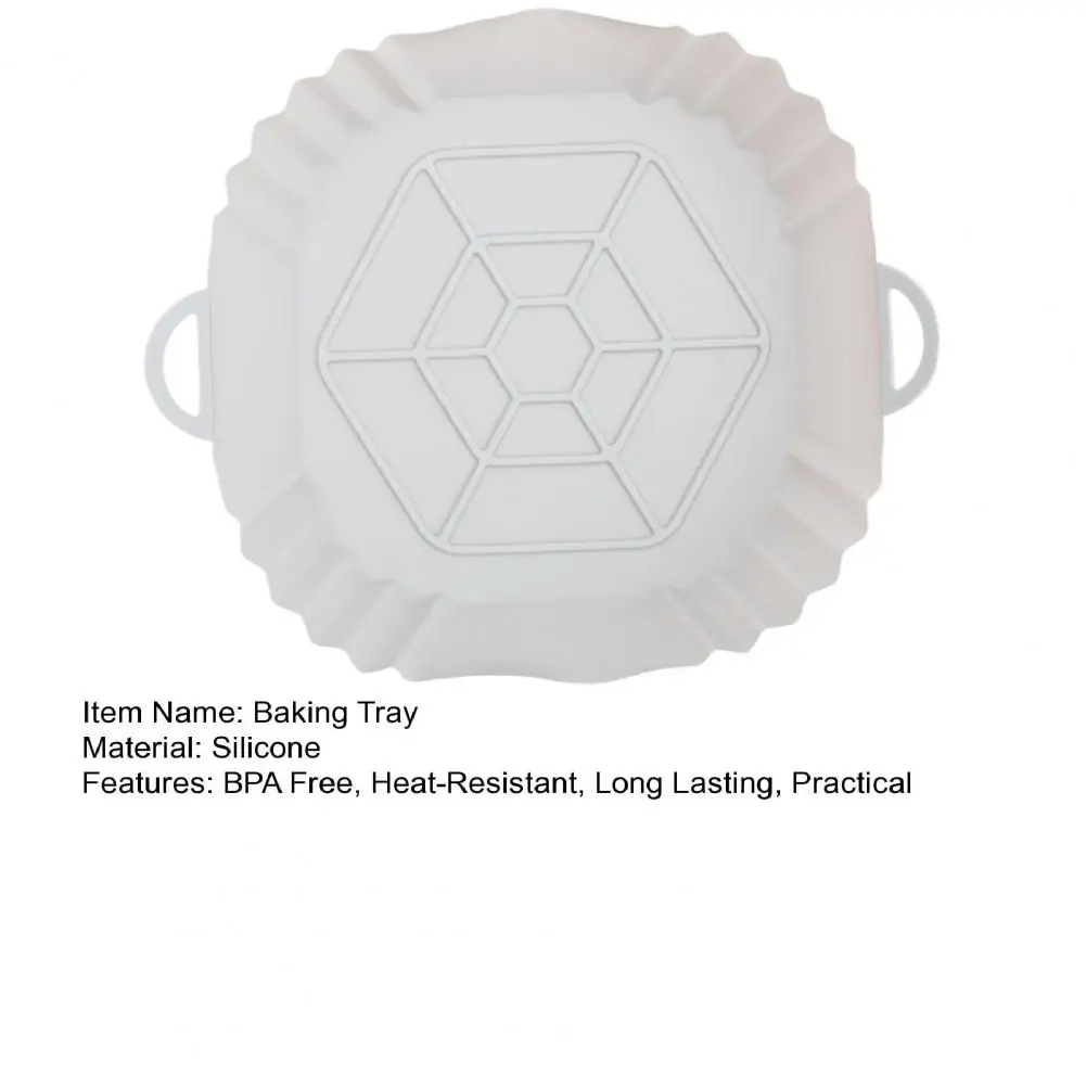 19.5cm Air Fryer Silicone Liner Food-Grade BPA Free High Temp Resistant Easy To Clean Square Baking Tray Air Fryer Accessories