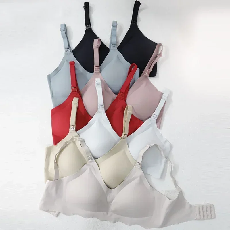 Wirefree Traceless Women's Comfortable and Breathable Ultra Thin Breastfeeding Bra Detachable Nursing Bra Maternity Underwear 5