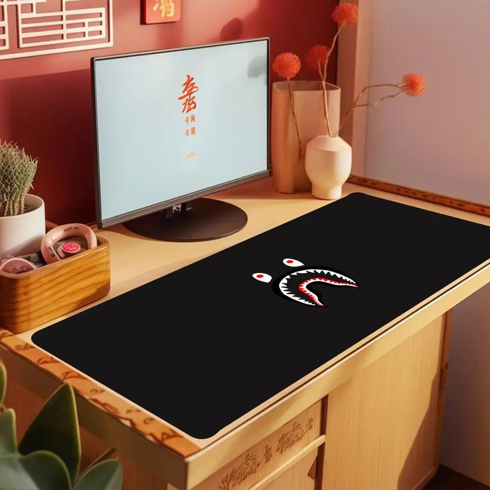 A-Bathinges -Ape B-BAPEs 마우스 패드, 900x400mm 직사각형 패드, PC 카와이 키보드, 사무실 테이블 고무 매트, XXL 노트북 잠금 가장자리 Mou