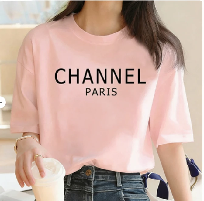 รูปสินค้า เสื้อยืดแฟชั่น Y2K ผู้หญิง แบรนด์ CHANNEL หรูหรา คาวาอิ