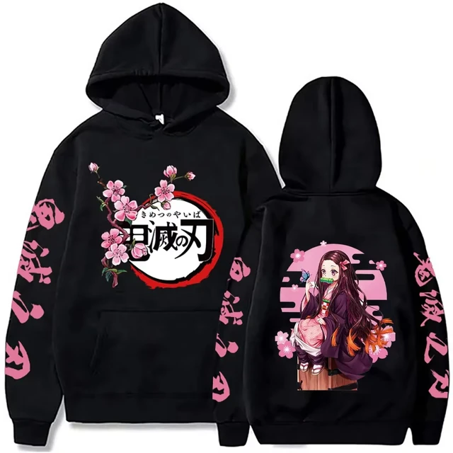 Harajuku Demon Slayer Plus Size Hoodie Kamado Nezuko Graphic Print Women Sweatshirts Long Sleeve Fashion Female Streetwear 1