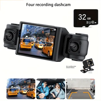 Registrazione video da 360 gradi Videoregistratore DVR per auto con obiettivo HD anteriore + sinistro + destro + posteriore