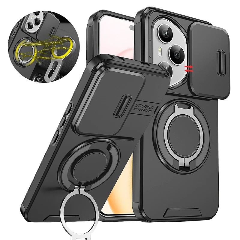 Shockproof Armor Case with Lens Protection and Magnetic Wireless Charging Capability