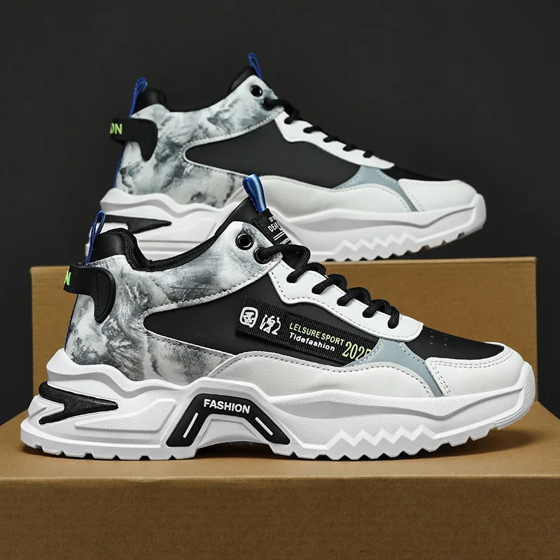 

Men shoes in the fall New high-top sports shoes hundreds small white shoes within the height of the casual running old dad shoes