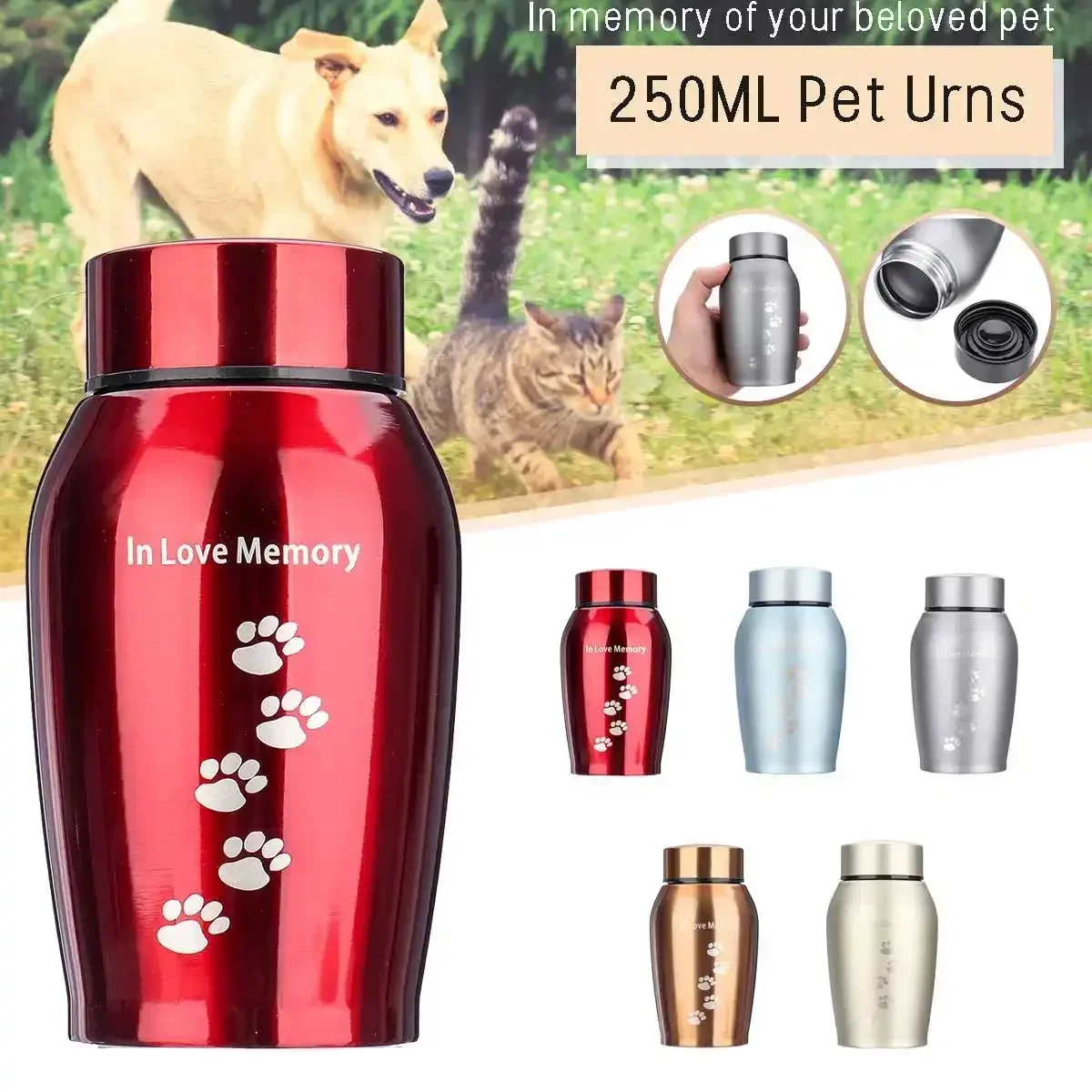 250ML Stainless Steel Pet Urn 1