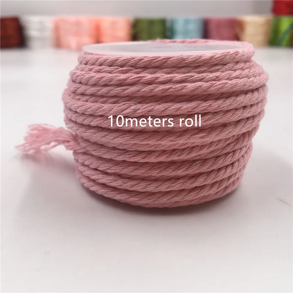 3mm 10Meters Macaroon Cotton Cord Macrame Soft Rope DIY Handcraft Yarn Bohemia Decoration Fiber Art Supply