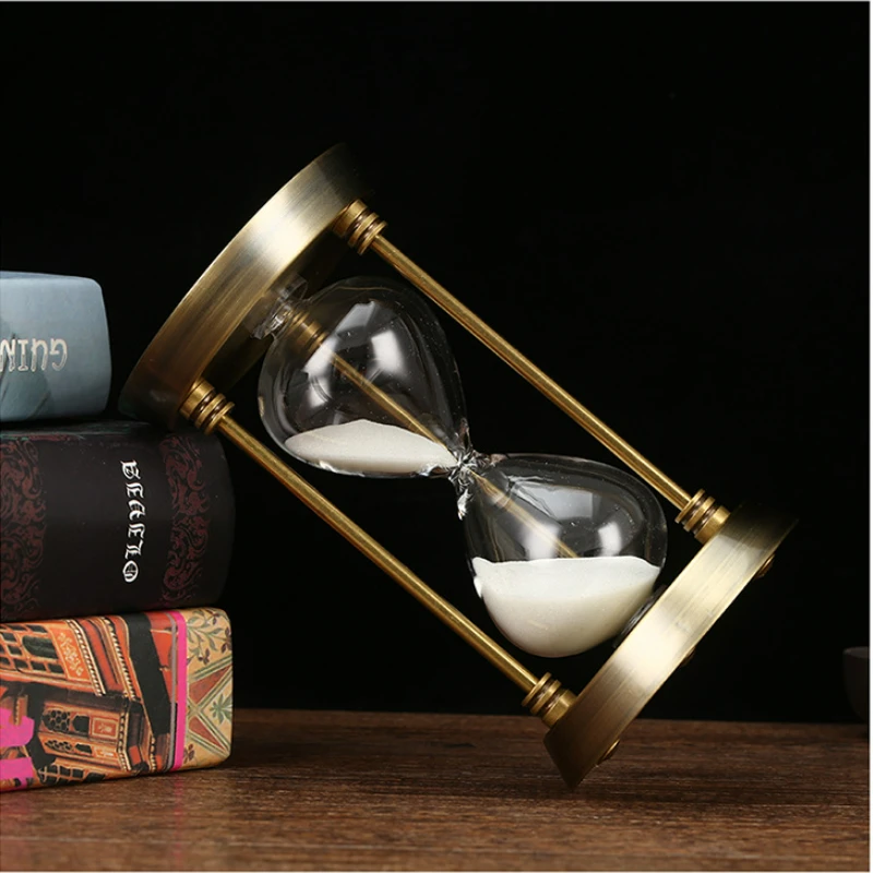 1-30 Minutes European Retro Metal Hourglass Timekeeper Timer Living Room Office Desk Decoration Ornament Alarm Sandglass Gifts sand timer liquid hourglass timer colored hourglass