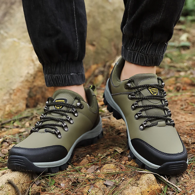 STRONGSHEN Men Sneakers Hiking Shoes Outdoor Mountain Boots Trekking Lace Up Trekking Mountain Shoes Zapatos De Hombre Plus Size