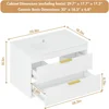 30" Bathroom Vanity Cabinet with Ceramic Sink, Wall-Mounted Floating Vanity, 2 Large Storage Drawers, with Sensor LED Light 2