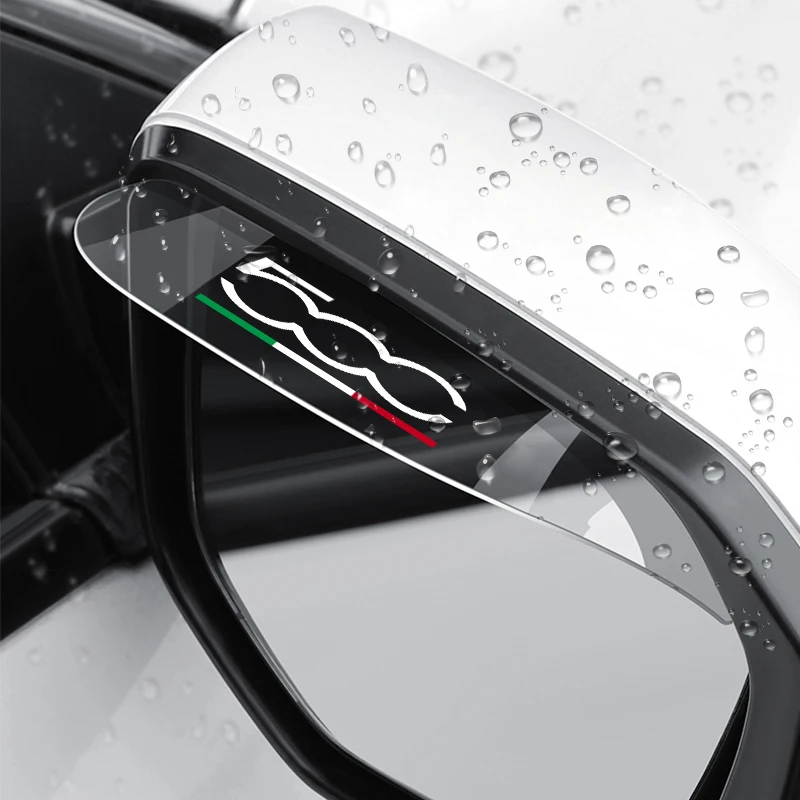 Pvc Trasparente Auto Specchietto Retrovisore Pioggia Sopracciglio Visiera Pioggia Per Fiat Abarth 500 500S 500L