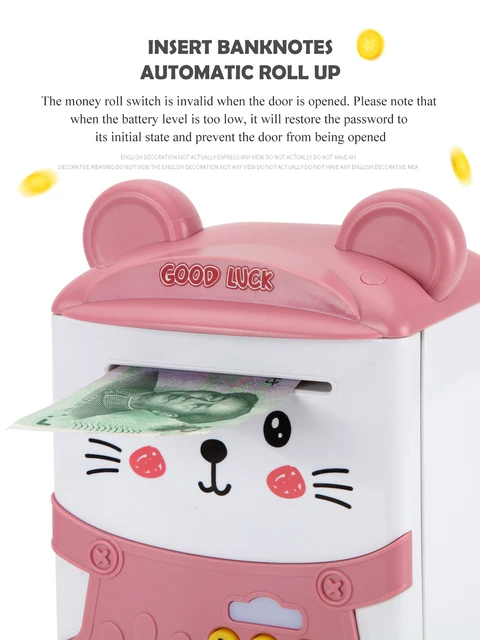 ATM Piggy Bank Toys, Electronic Fun Music Cartoon Fingerprint Password Box Simulate Fingerprint Password Unlocking Kid Gifts 5