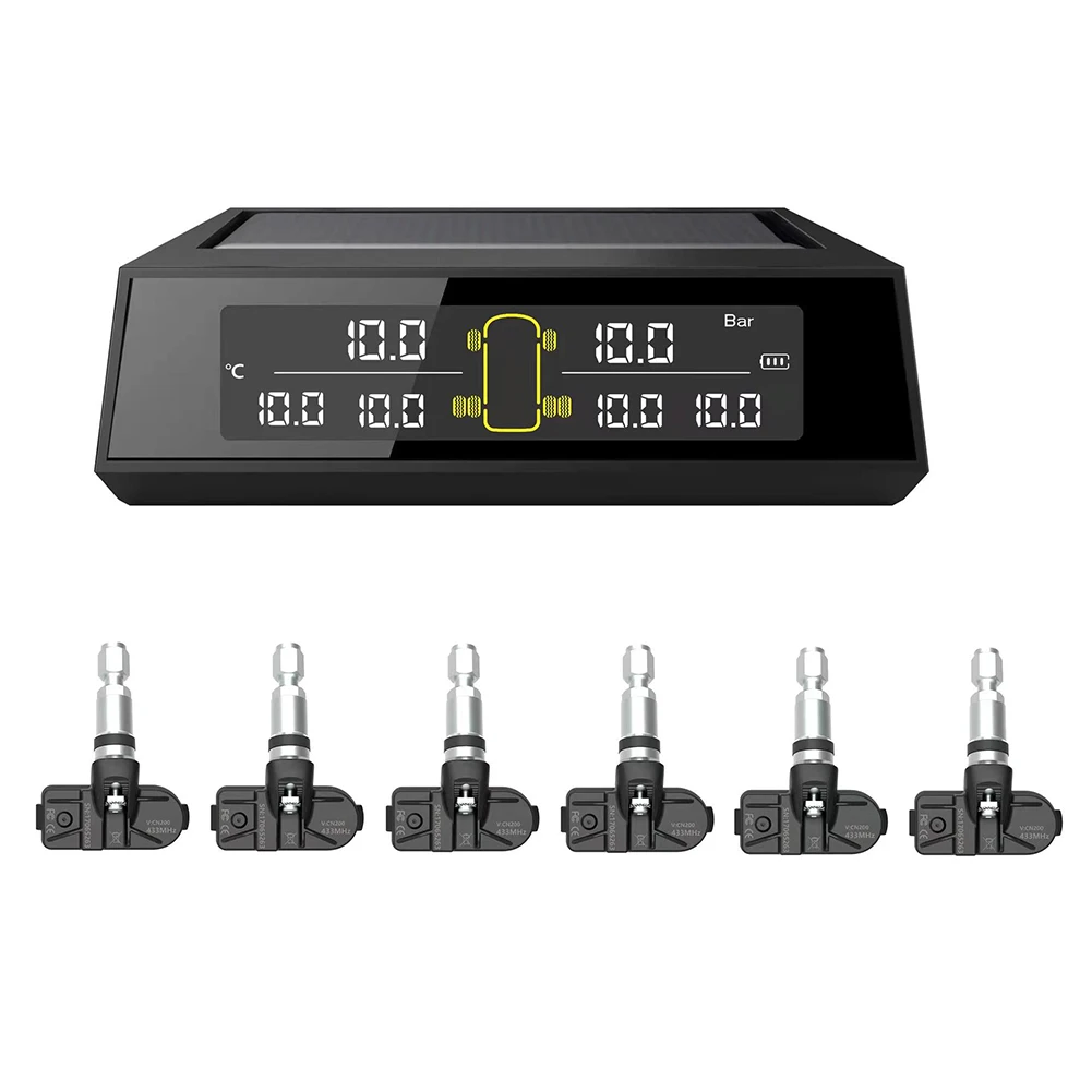 

Monitoring System Tire Pressure Sensor Accessories Easy Installation Parts Replacement Spare TPMS USB Charging