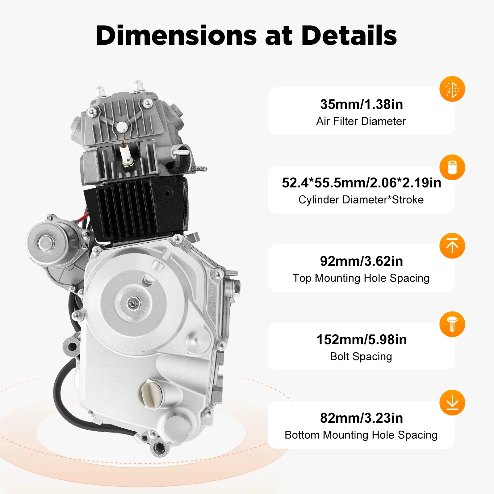 125CC Rasenmäher 4-Takt-Motor für ATVs 125cc 4-Takt-Motor Motorsatz für Atomik Pitpro TDR Hummer Orion Xmoto – Detail 30