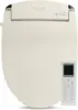 Elongated Bidet Toilet Seat, Beige, Endless Warm Water, *NEW* Bowl Mist, LED Light, Quiet Operation, Wireless Remote Stainless 1