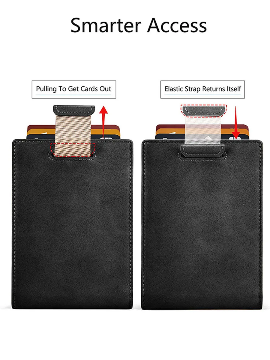 Gebwolf Rfid Card Holder Men's Wallets Carbon Fiber Slim Thin Male Purse Bi-fold Money Clip for Men 4