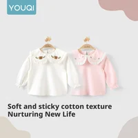 【Youqi】Chinese Baby Tops for Girls Aged 0-2 Years, Spring and Autumn Long-Sleeved Cute Tops, Stylish Toddler Base Shirts, Small Infant T-Shirts