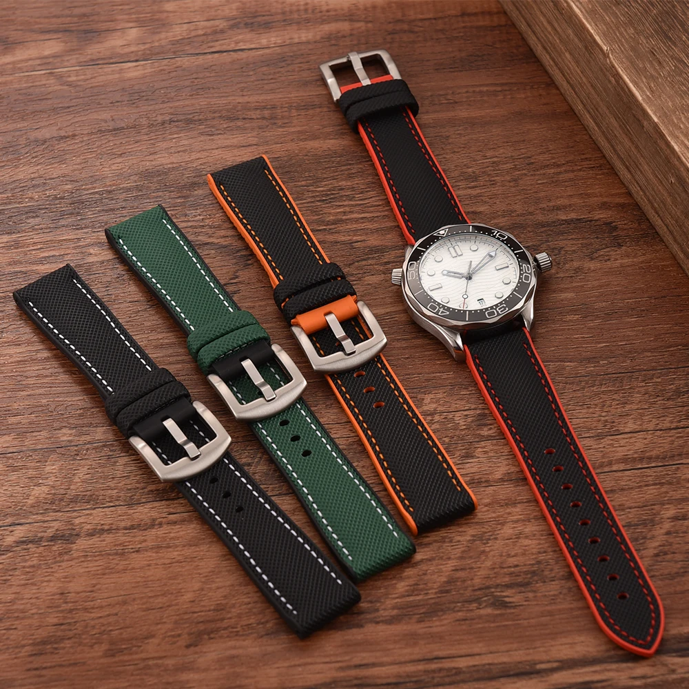 Waterproof Canvas Nylon Rubber Strap for Men's Accessories, Available in Multiple Sizes