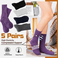 5 Pairs Merino Wool Socks for Male female , Super Thick Hiking Sock Men's Thermal Socks for Cold Weather Men Woman Snow Socks 1