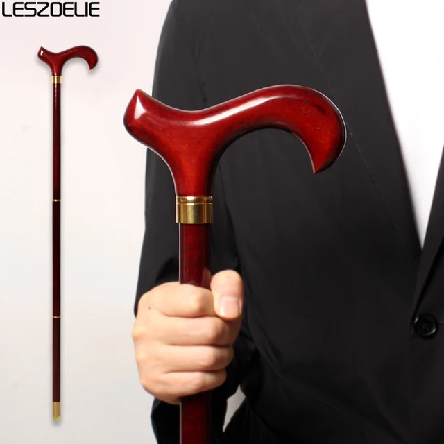 97cm Red Wooden Handle 3-Pieces Walking Stick Men Detachable German Beech Wood Walking Canes Women Fashion Walking Sticks