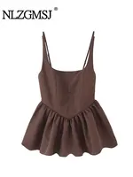 Nlzgmsj 2025 Summer Women's Casual Top Short Tops For Women Ladylike Style Sling Tops Sleeveless Short Top Streetwear