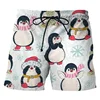 3D Printed Penguin Men's Short Pants Fashion Hawaii Beach Shorts Cool Casual Summer Quick Dry Animal Pattern Sports Swim Trunks 2