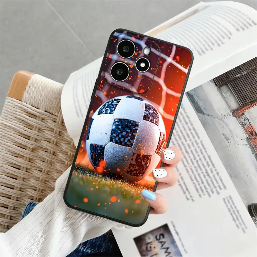 Black Cartoon Football Soft Phone Cover Case