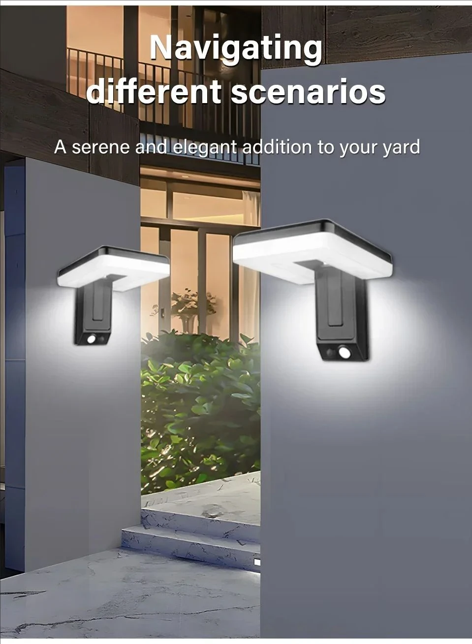 Solar Outdoor Led Light 3 Modes Motion Sensor Wall Lamps 120° Adjustable Foldabl