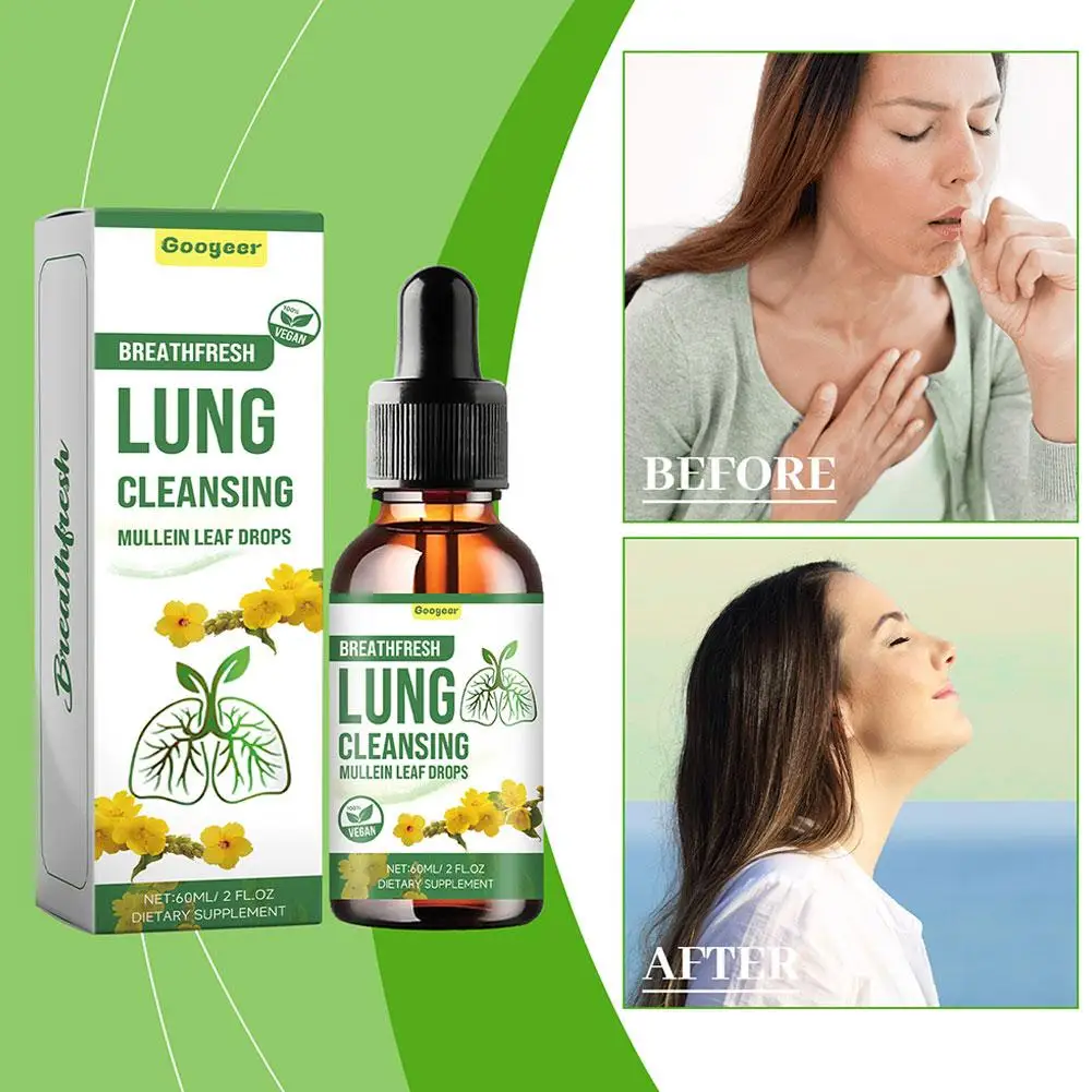 BIYODE Natural Mullein Extract Lung Cleansing Drops Lung Purification Detoxification Boost Immunity Prevent Respiratory Diseases
