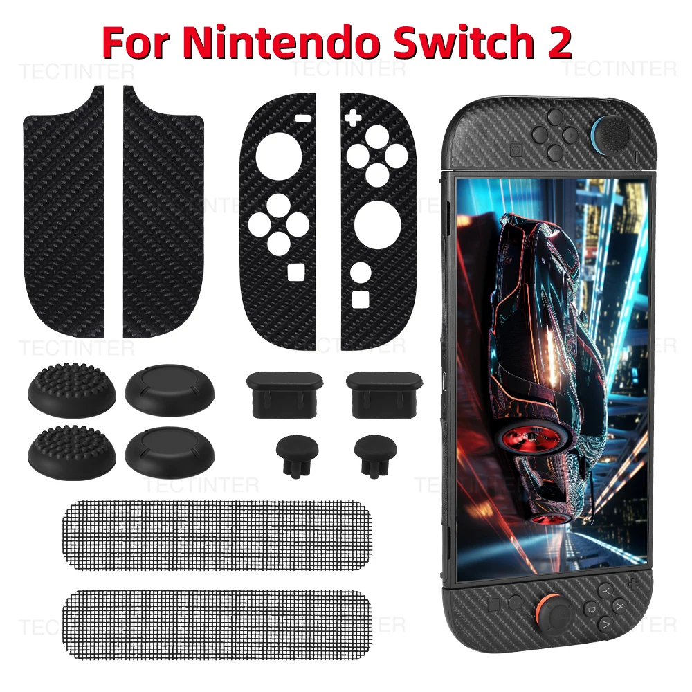 Dustproof Kit For Nintendo Switch2 Game Console Skin Sticker Dust Filter Mesh Protective Silicone Thumbstick For NS2 Accessories