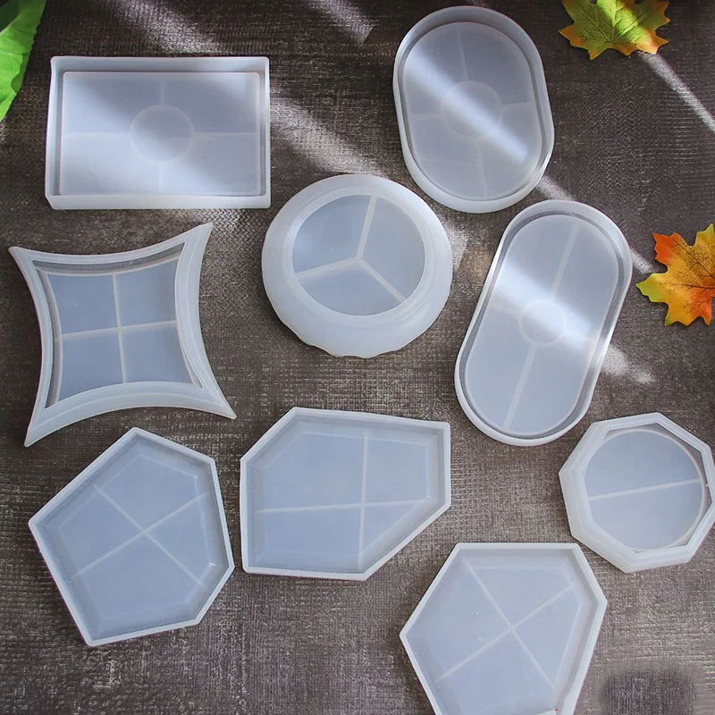 Coaster Mold Oval Tray Dish Resin Mold rectangle Irregular Jewelry Candle Storage Epoxy Resin Casting Plaster