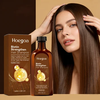 Shampoo alla Biotina per la Crescita dei Capelli, Pulisce, Idrata il Cuoio Capelluto, Stimola i Follicoli, Anti-Caduta, Nutriente e Volumizzante