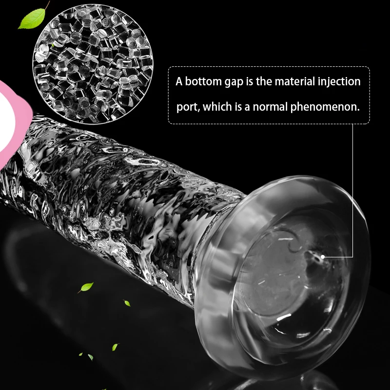 JIUAI Transparent penis soft crystal Jelly dildo with suction cup anal plug sex toy suitable for adult men and women