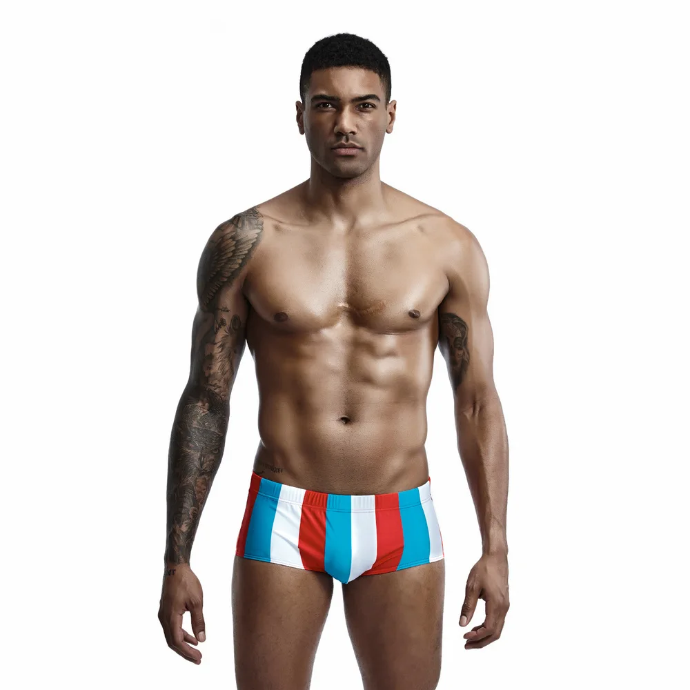 

SEOBEAN new Boxer trunks color matching men nylon swimsuit