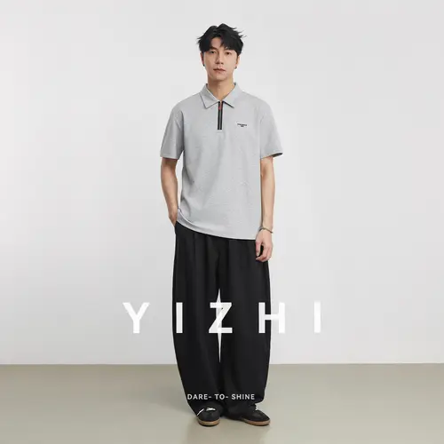 Men's Half Placket Short Sleeve Polo Shirt 2026 Summer Loose Luxury Lapel Business Casual Knit T-Shirt - Image 5