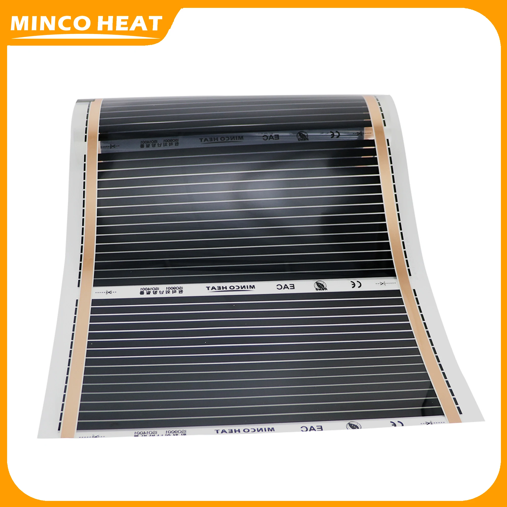 Minco Heat  heating Film AC 220V 80w/m2 50cm Width Infrared Energy Saving  Electric Warm Floor System Under Floor Warm Mat images - 6