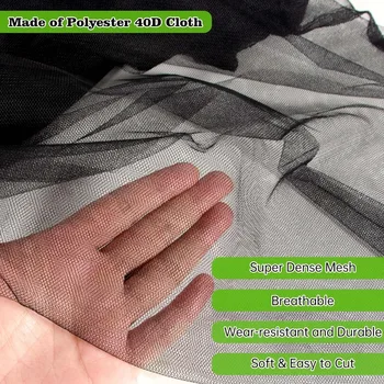 Grow Accessories Mosquito Netting Garden Mesh Netting Agriculture Black Fly Bird Net Barrier Hunting Blind Plant Protecting Net 2