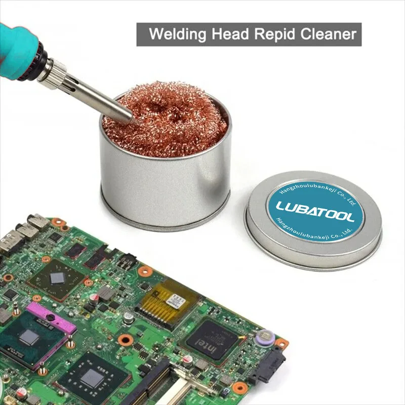 Cleaning Ball Desoldering Soldering Iron Mesh Filter Cleaning Nozzle Tip Copper Wire Clean Ball Metal Dross Box