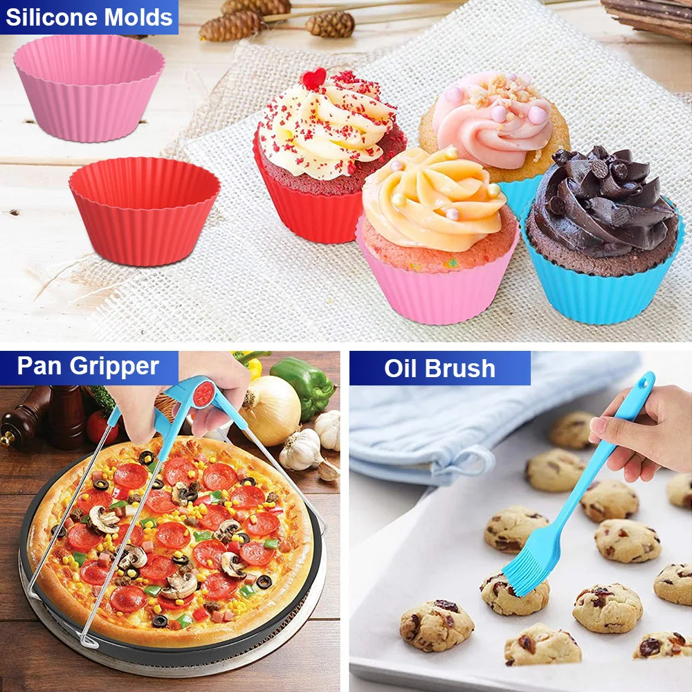 Air Fryer Accessories 7inch , Set of 7, Cake Barrel, Pizza Pan, Cake Mold,  Rack, Silicone Mat - AliExpress