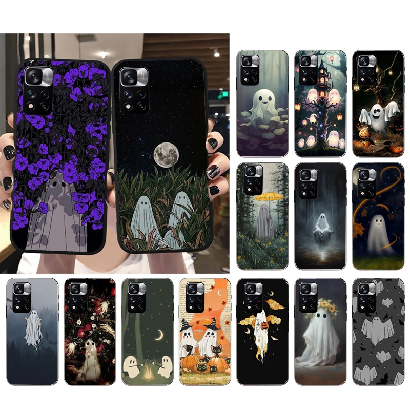 

Ghost Flowers Cute Halloween Phone Case For Xiaomi Redmi note 13 12 Pro 11S 11 10 Pro 10S 12S Redmi 10 9C 13C