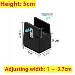 Adjustable Heavy Duty Furniture Risers with Screw Clamp - Set of 4 (Black 5cm)