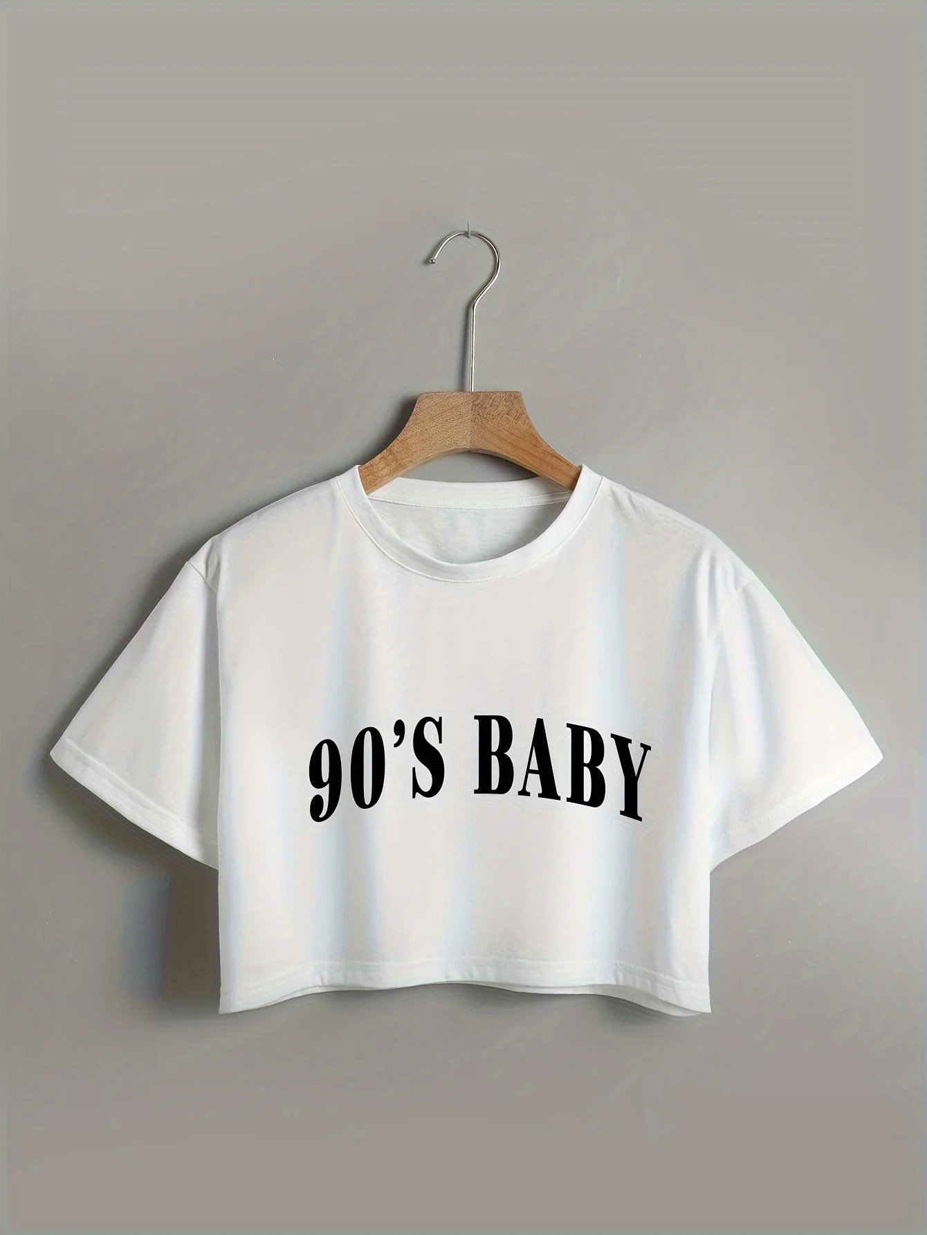 Vintage Alphabet Crop Top - Soft Stretchy Easy-Care Tee